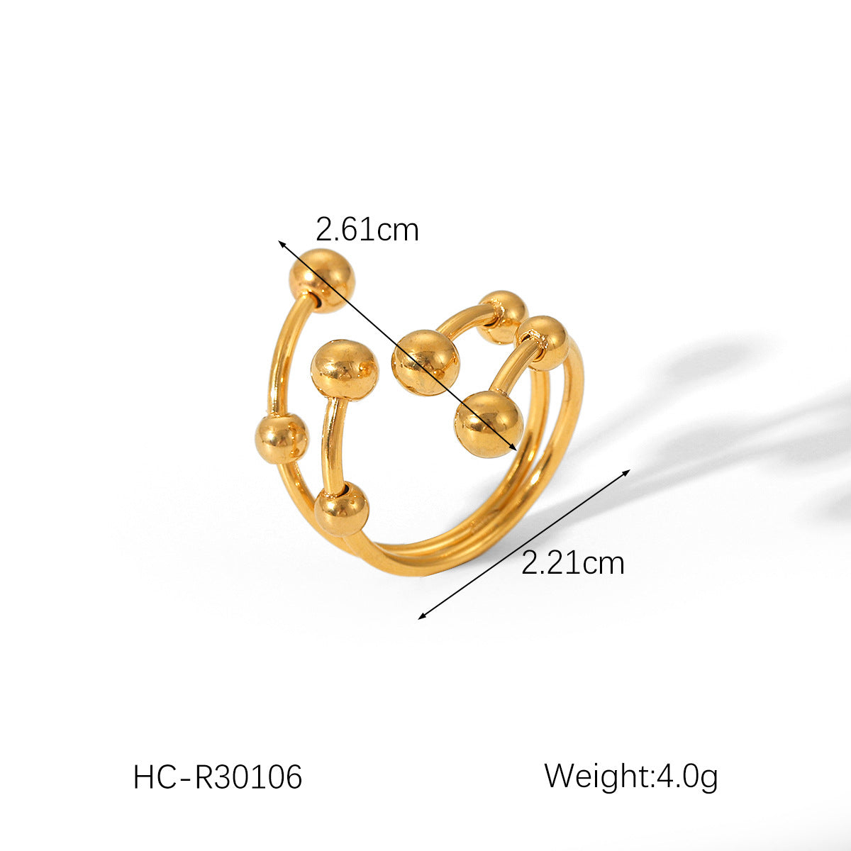 Shell Love Stainless Steel Ring Female High-level Sense Pearl Opening Ring Titanium Steel Does Not Fade Ring