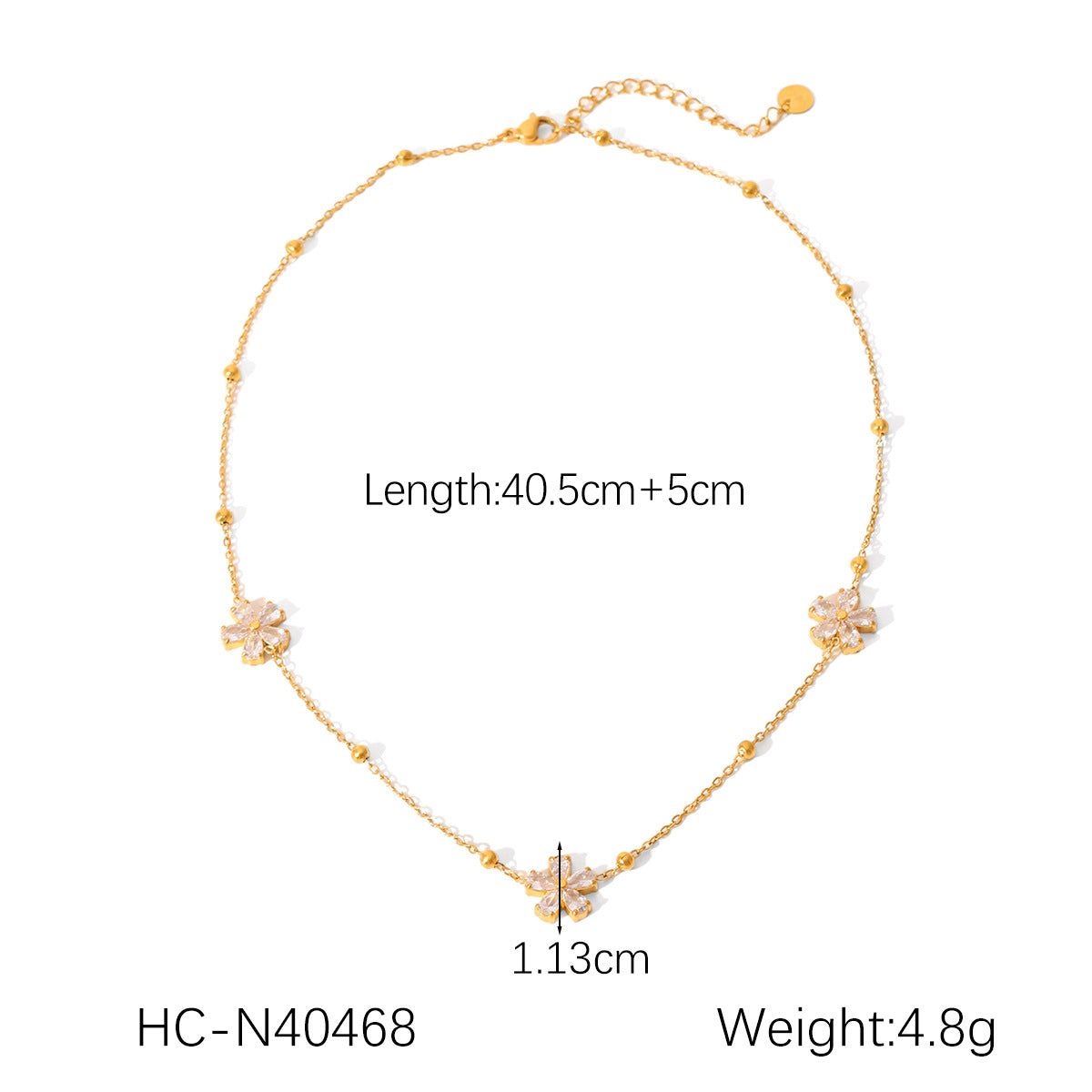 Handmade Stainless Steel Necklace with A Non-fading Five-pointed Star Pendant, Gold Bean-shaped Clavicle Chain, and Titanium Steel Necklace