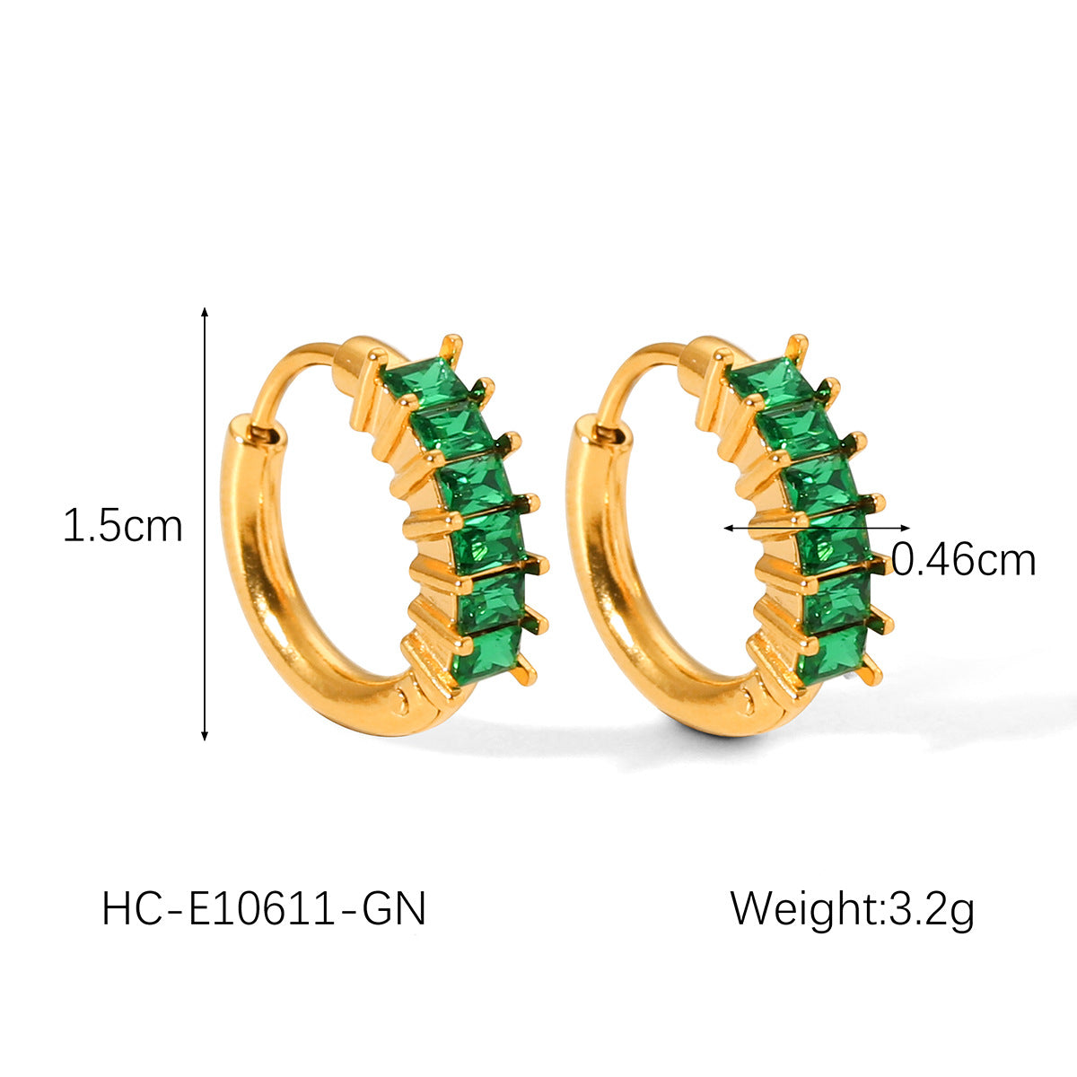 Earrings for Women, Fashionable and Luxurious, Made of Stainless Steel with Gold-plated Earrings and Inlaid with Zircon Titanium Steel Earrings