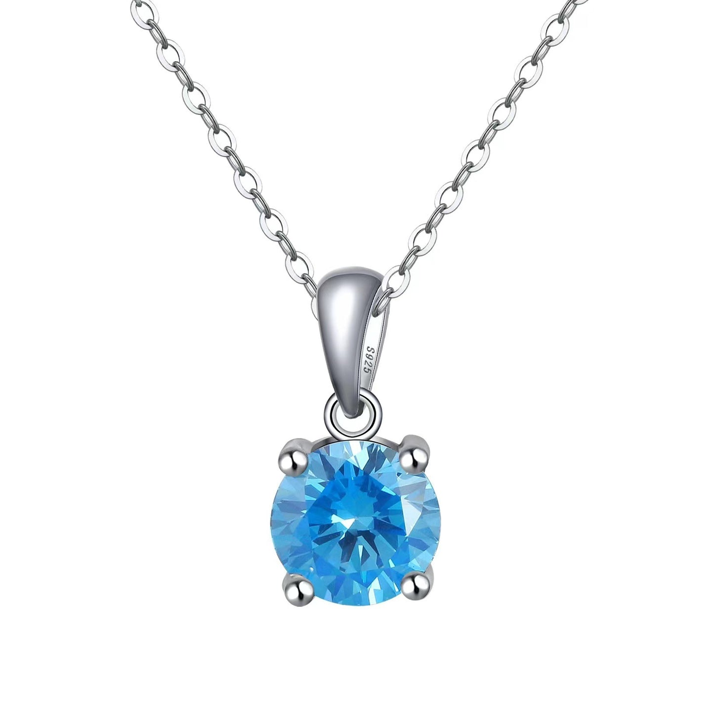 Mozambique Diamond Two Carat Pendant Lacy Necklace Colored Gemstone Four Claw Set Zircon Sparkling Necklace for Women