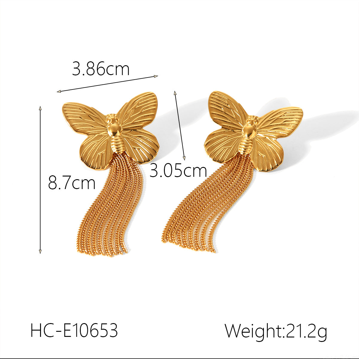 Fashionable Vintage Butterfly Jewelry, Including Vintage Earrings, Rings, Necklaces, Bracelets, Niche Light Luxury Titanium Steel Accessories