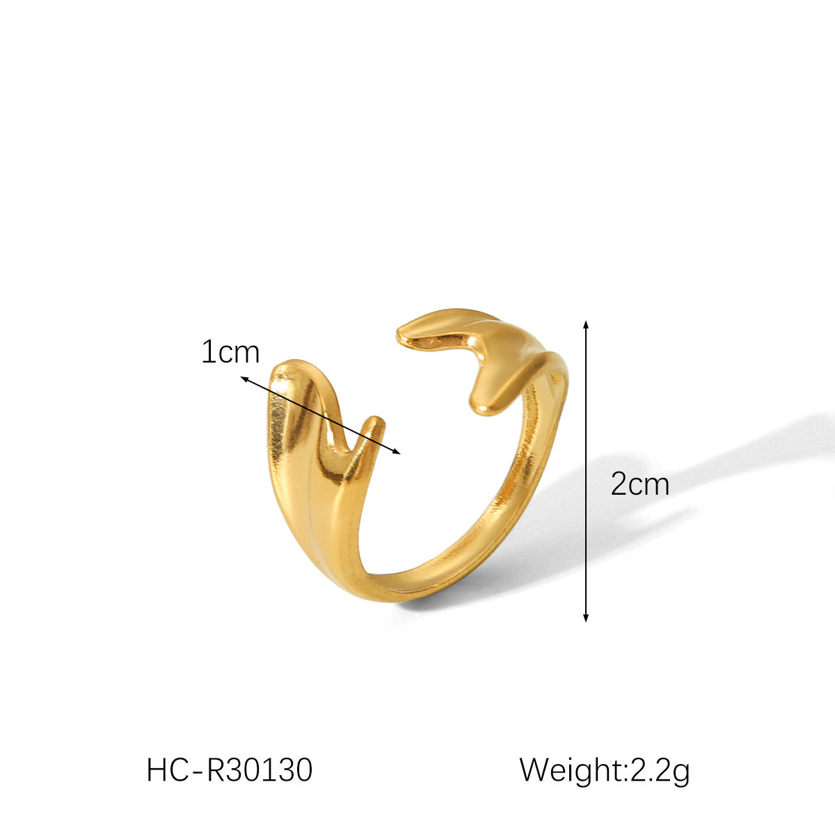 High-end 18K Gold Stainless Steel Open Ring Female Non-fading Ring Titanium Steel Jewelry