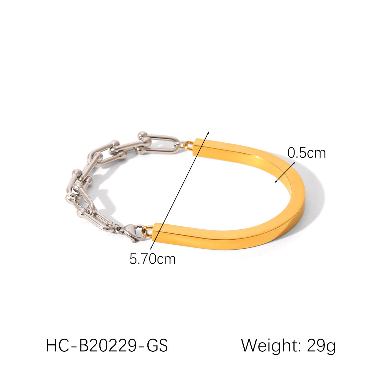 INS Style Horseshoe Buckle Chain Splicing U-shaped Buckle Stainless Steel Bracelet for Women, High-end Titanium Steel Bracelet, Does Not Fade