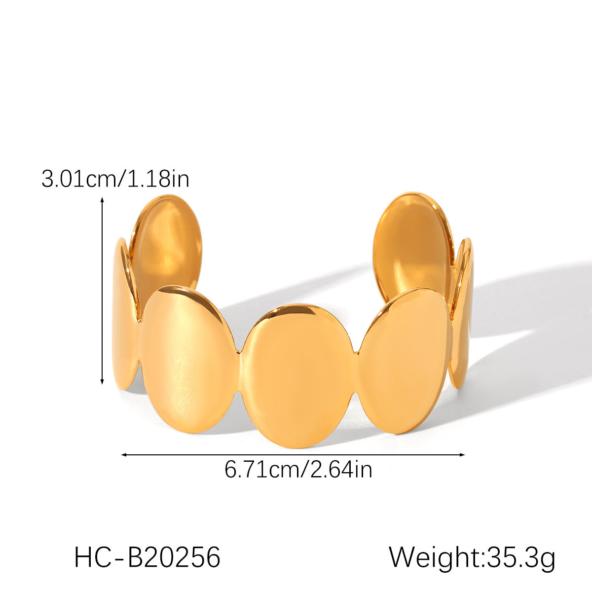 INS-style Stainless Steel Bracelet, 18K Gold-plated Open Bracelet, Non-fading Titanium Steel Bracelet for Women, High-end Hand Jewelry