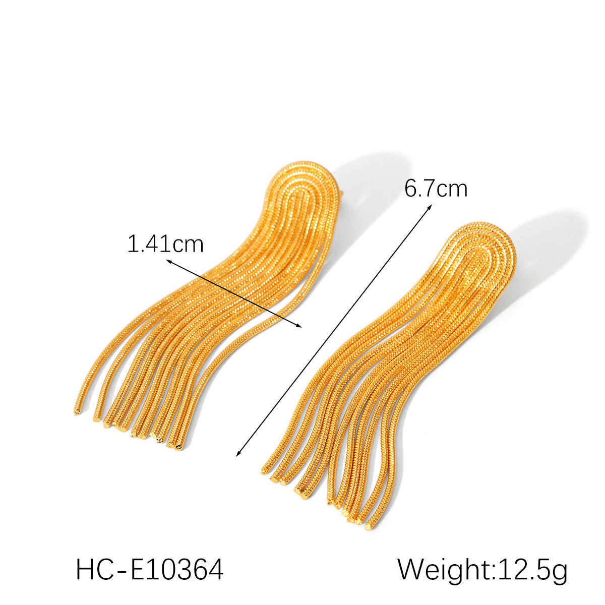 Stainless Steel Fringed Earrings, Light Luxury and High-end Feel, Niche Ear Studs for Women, Non-fading Titanium Steel Jewelry