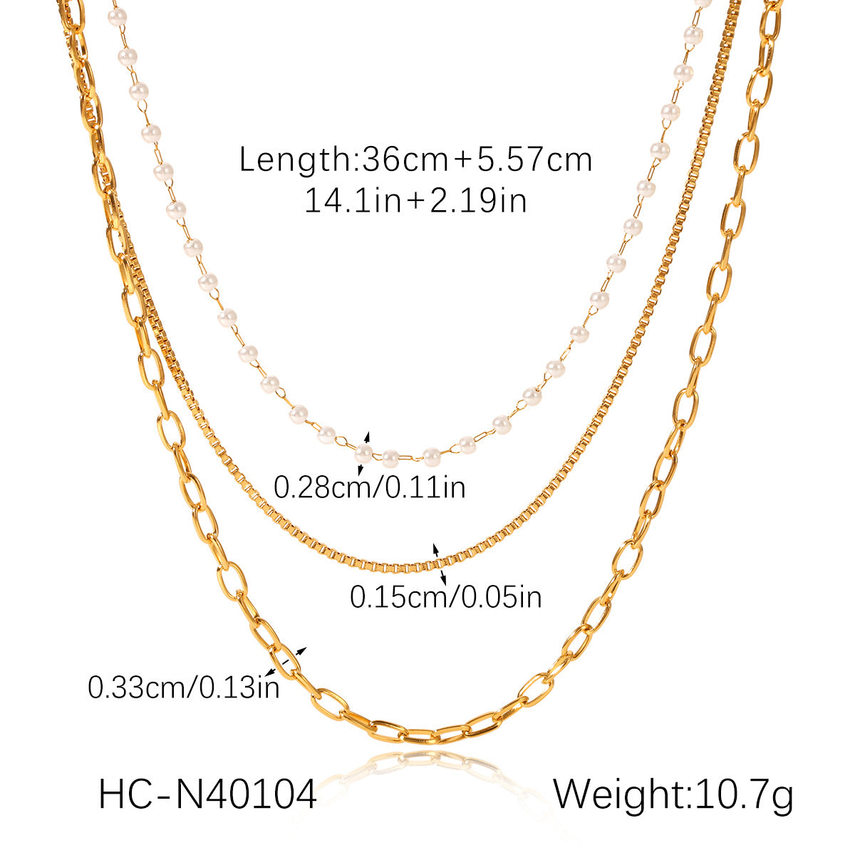 Light Luxury 18K Gold-plated Necklace with Multi-layer Stainless Steel, High-end Necklace, Non-fading Titanium Steel Jewelry