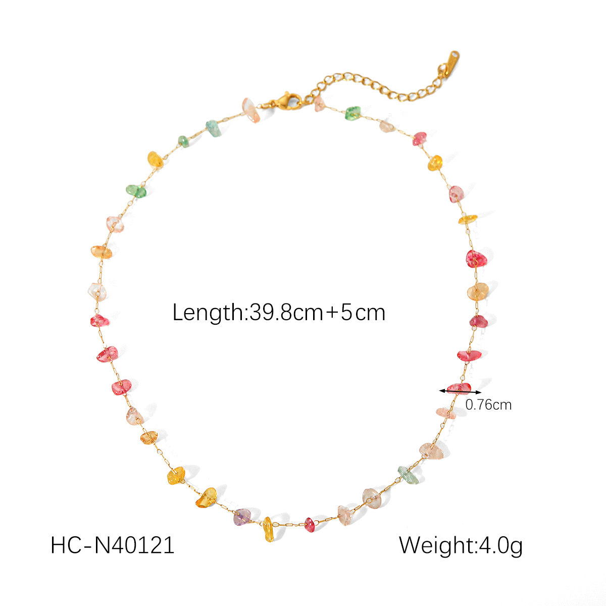 New Natural Stone Bead Titanium Steel Necklace, 18K Gold-plated Stainless Steel Sun Star Pendant Necklace for Women