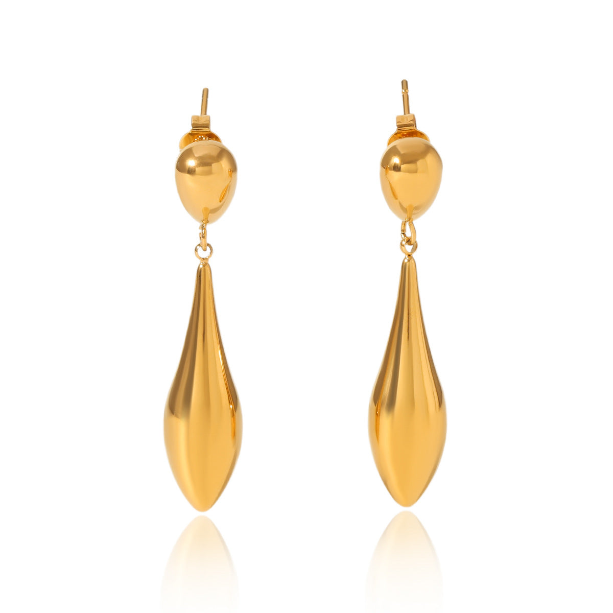 Fashionable and Personalized 18K Gold-plated Earrings, Stainless Steel Water Drop Earrings, Women's Ins-inspired High-end Earrings and Ear Jewelry