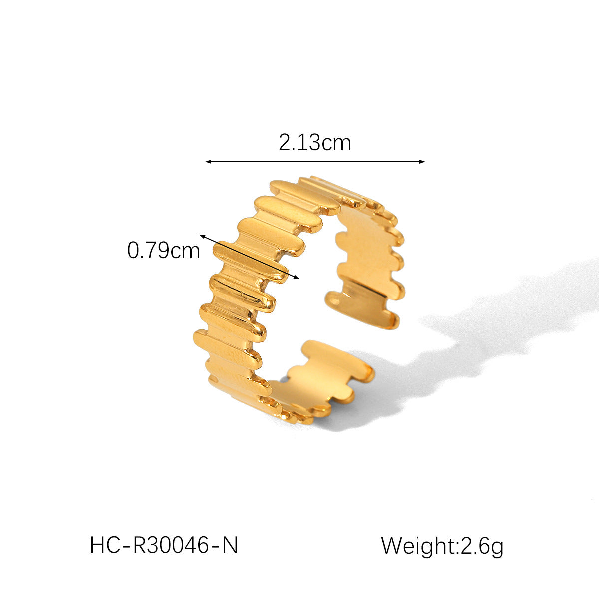 Wind Explosion Titanium Steel Non-fading Ring 18K Gold Stainless Steel Open Ring Women's Fashionable and Versatile Ring