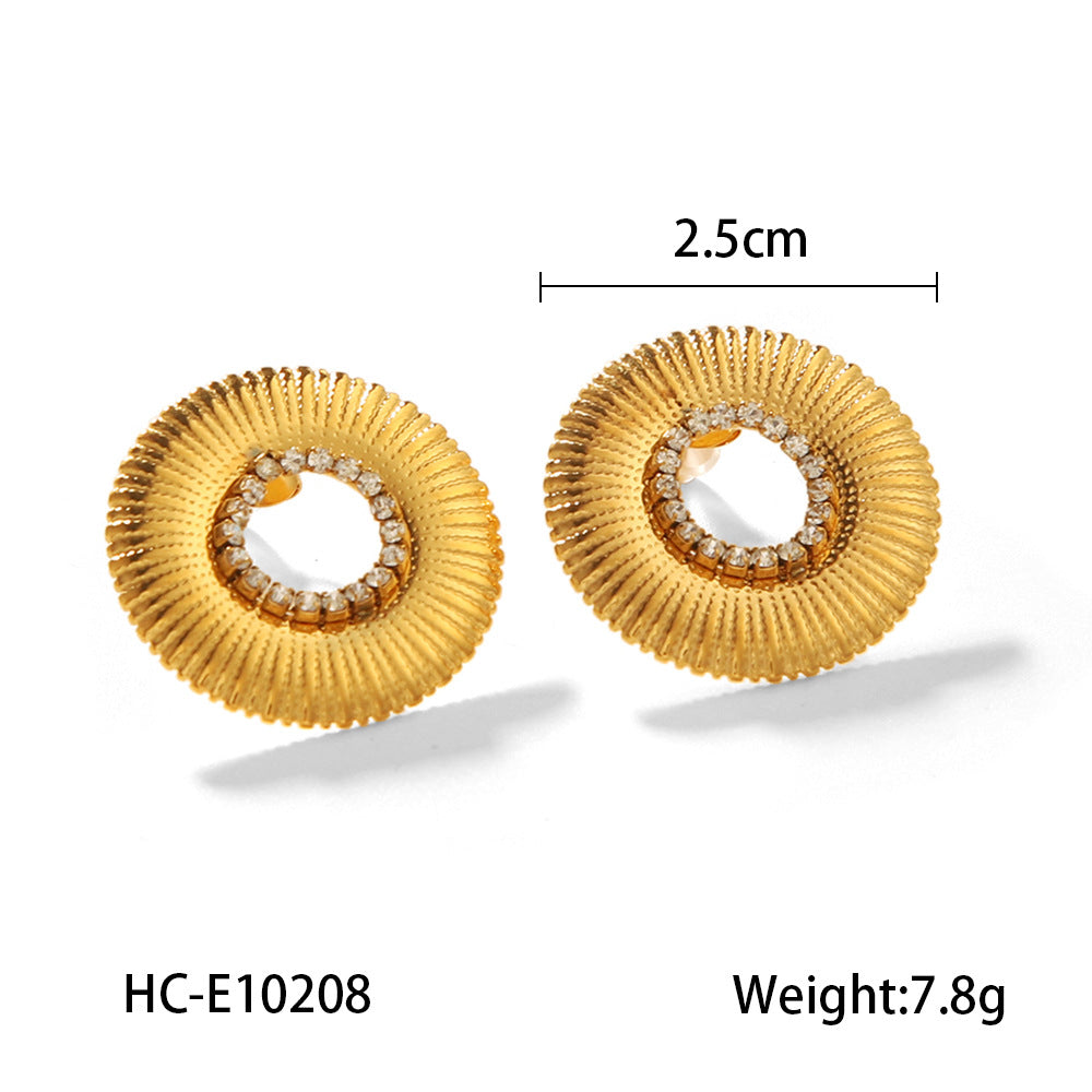 Stainless Steel Diamond-encrusted Wing Earrings with A Design Sense, Titanium Steel Earrings for Women, High-end Ear Jewelry