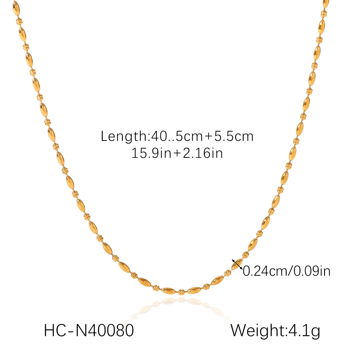 Handmade Stainless Steel Necklace with A Non-fading Five-pointed Star Pendant, Gold Bean-shaped Clavicle Chain, and Titanium Steel Necklace
