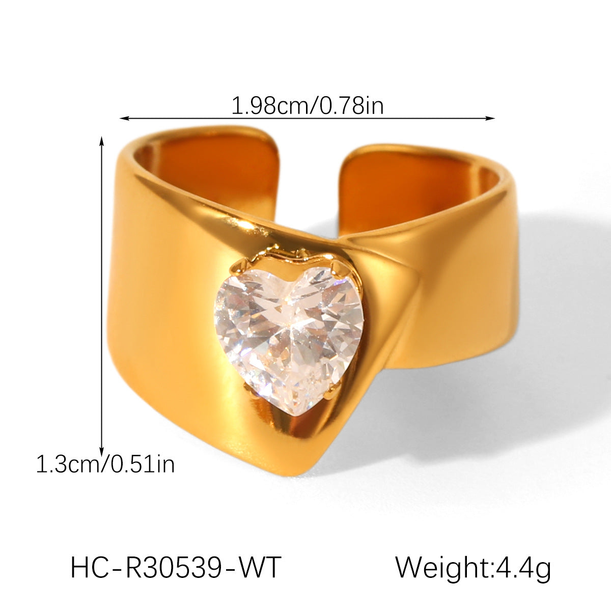Geometric Stainless Steel Jewelry with Zircon Ring, Titanium Steel, Non-fading, Open-end Ring, High-end Feel Finger Ring