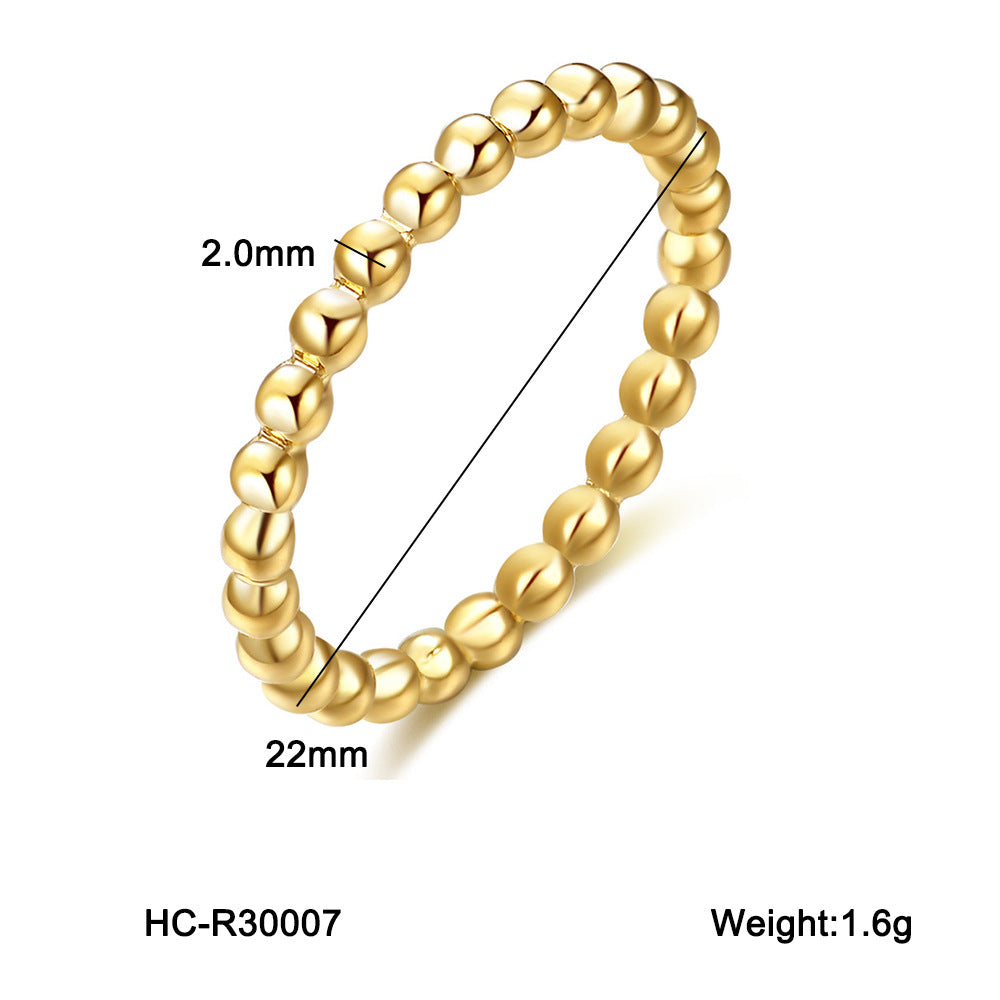 Titanium Steel Non-fading Ring, Stainless Steel Gold-plated, Fashionable and Versatile Ring
