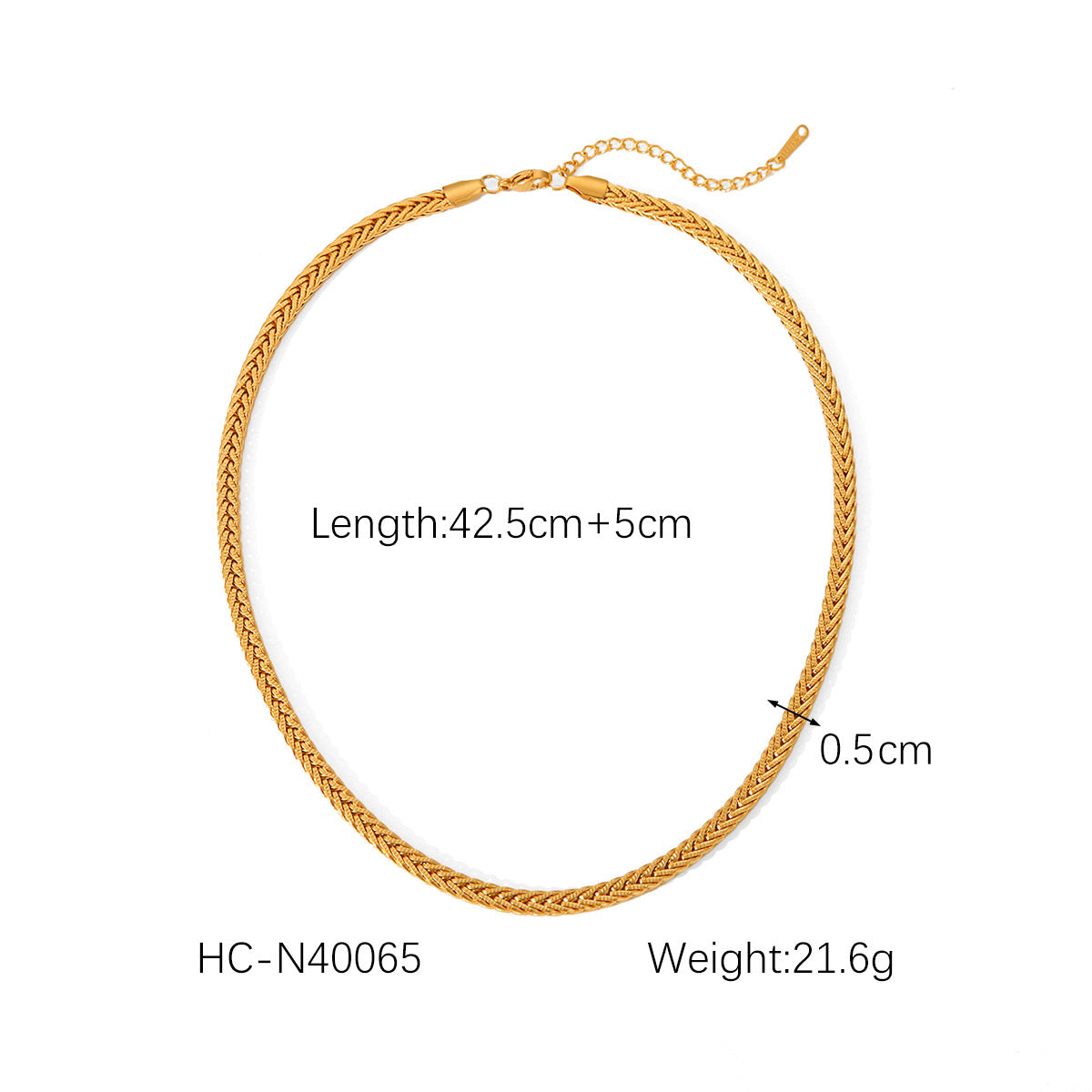 Titanium steel bracelet 18K gold woven chain stainless steel necklace women's non-fading bracelet