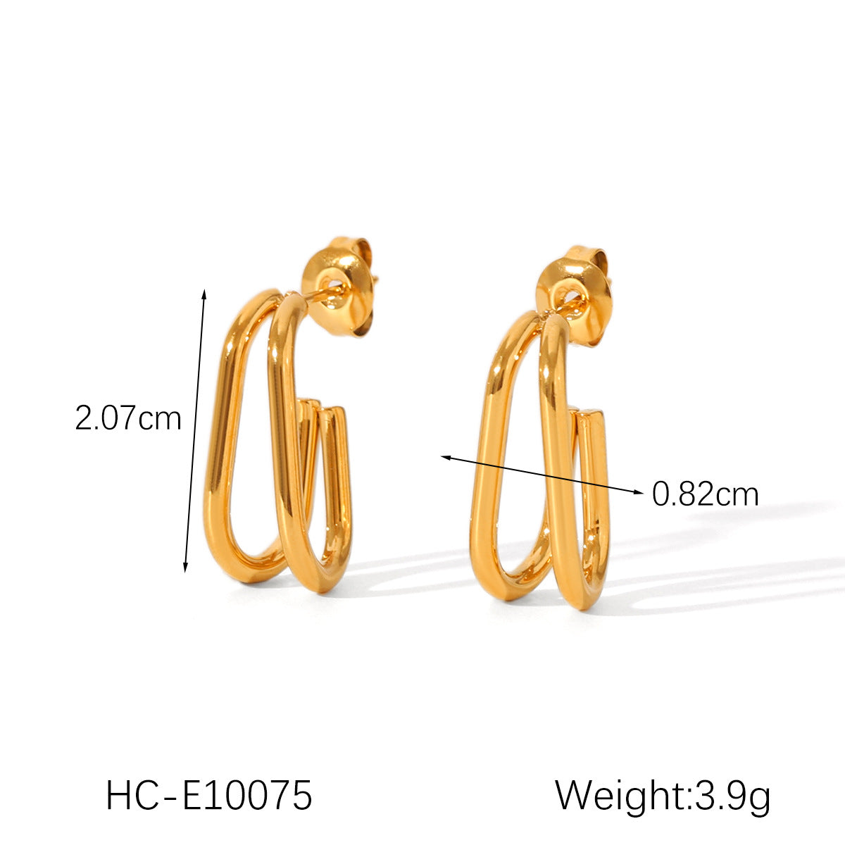 Multi-layer Linear Stainless Steel Earrings for Women, Personalized and Versatile, Titanium Steel Earrings, Non-fading Earrings