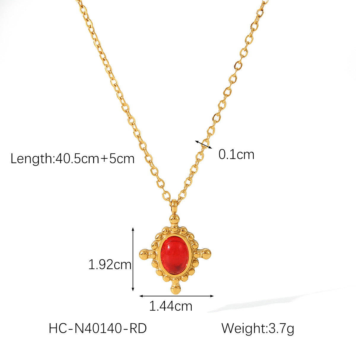 Titanium Steel Necklace Cross Pendant Inlaid with Semi-precious Stones Fashionable and Versatile Necklace for Women