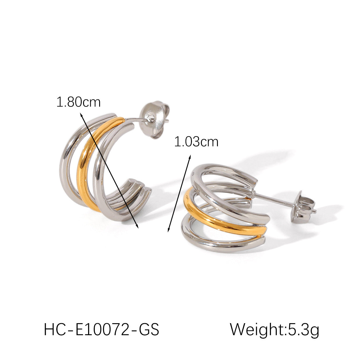 Multi-layer Linear Stainless Steel Earrings for Women, Personalized and Versatile, Titanium Steel Earrings, Non-fading Earrings