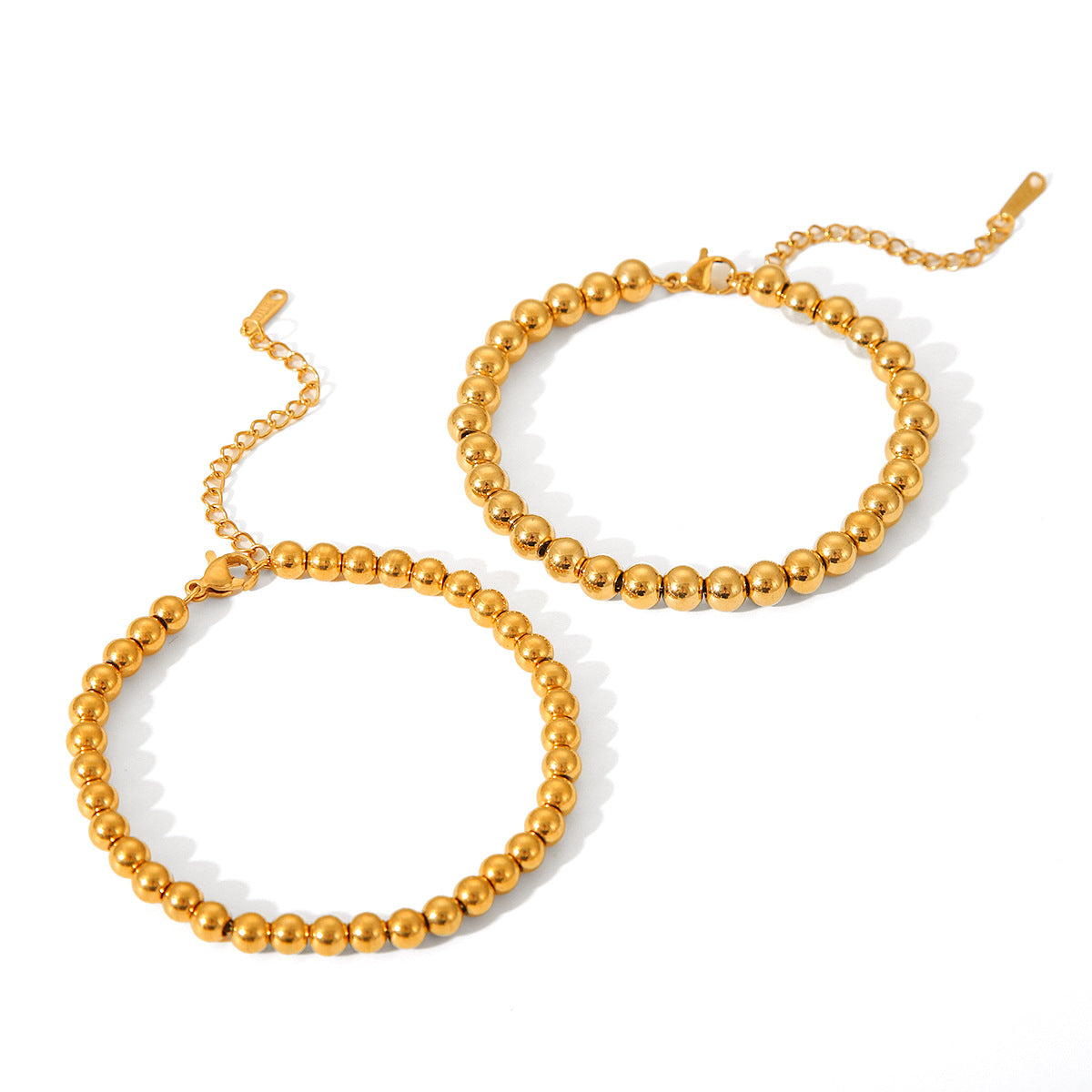 Fashionable and Simple 18K Gold Steel Ball Bracelet for Women Stainless Steel Bracelet INS Style Titanium Steel Jewelry Round Ball Chain