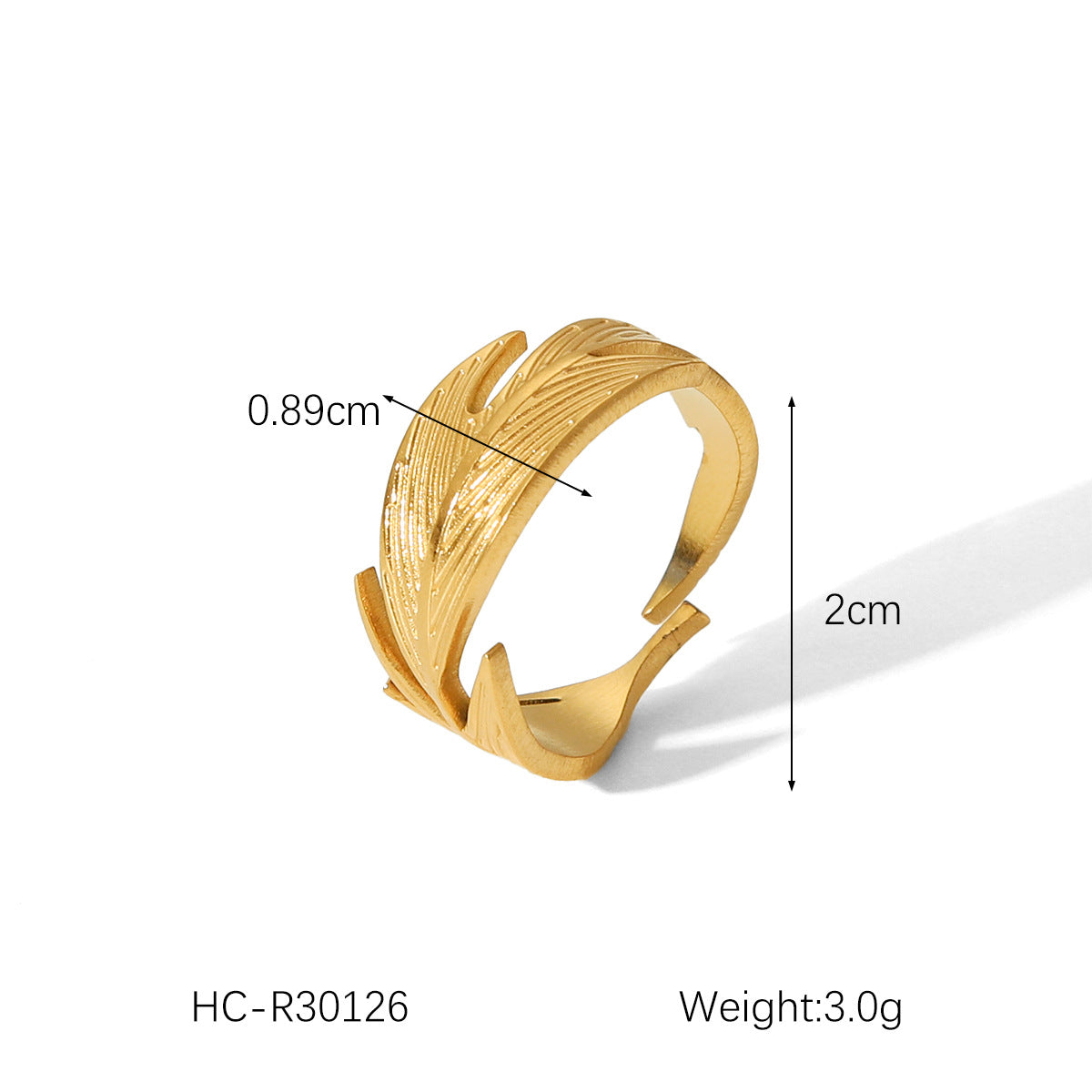 High-end 18K Gold Stainless Steel Open Ring Female Non-fading Ring Titanium Steel Jewelry
