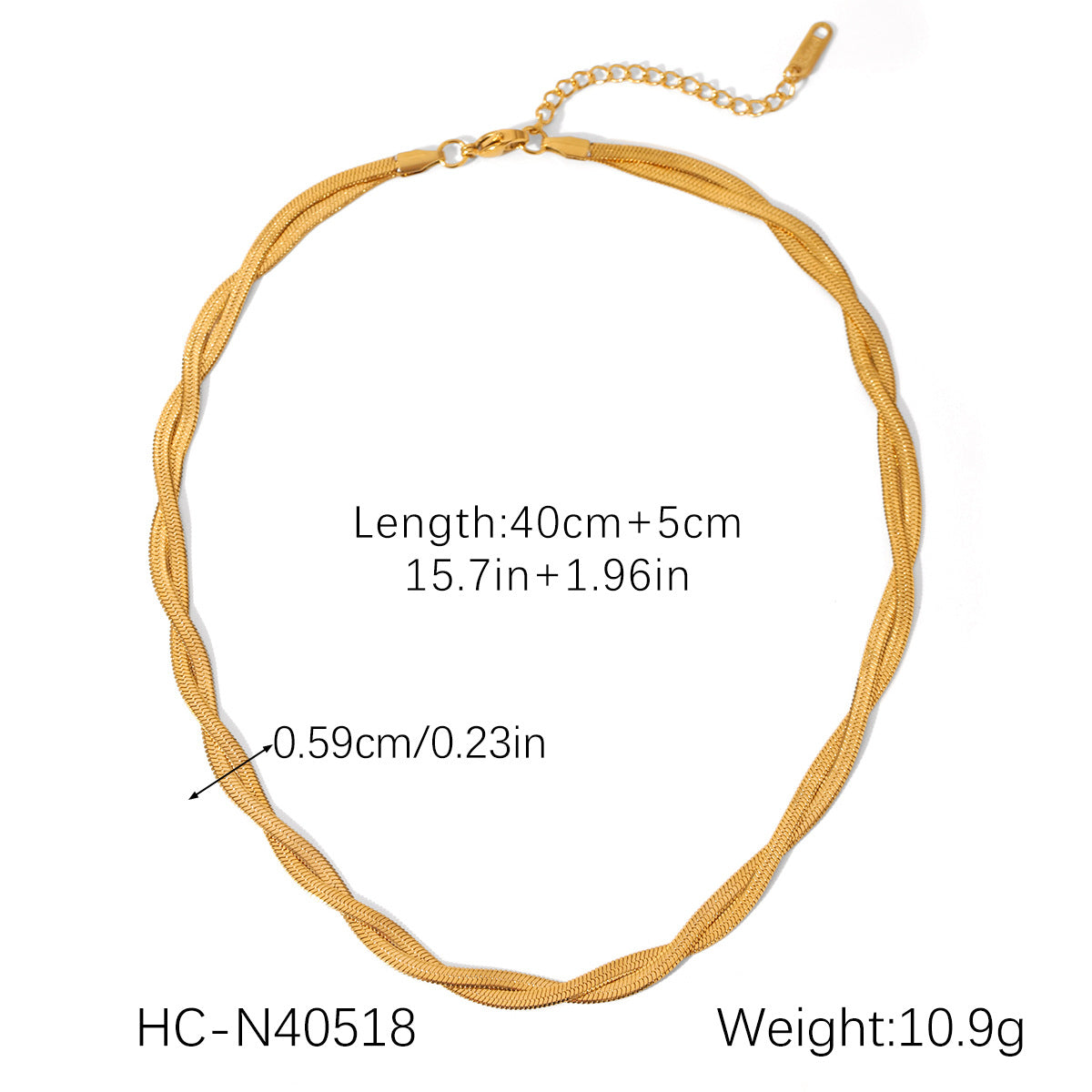 18K Gold Stainless Steel Blade Chain Inlaid with Zircon Necklace, High-end Flat Snake Chain, Titanium Steel Clavicle Chain