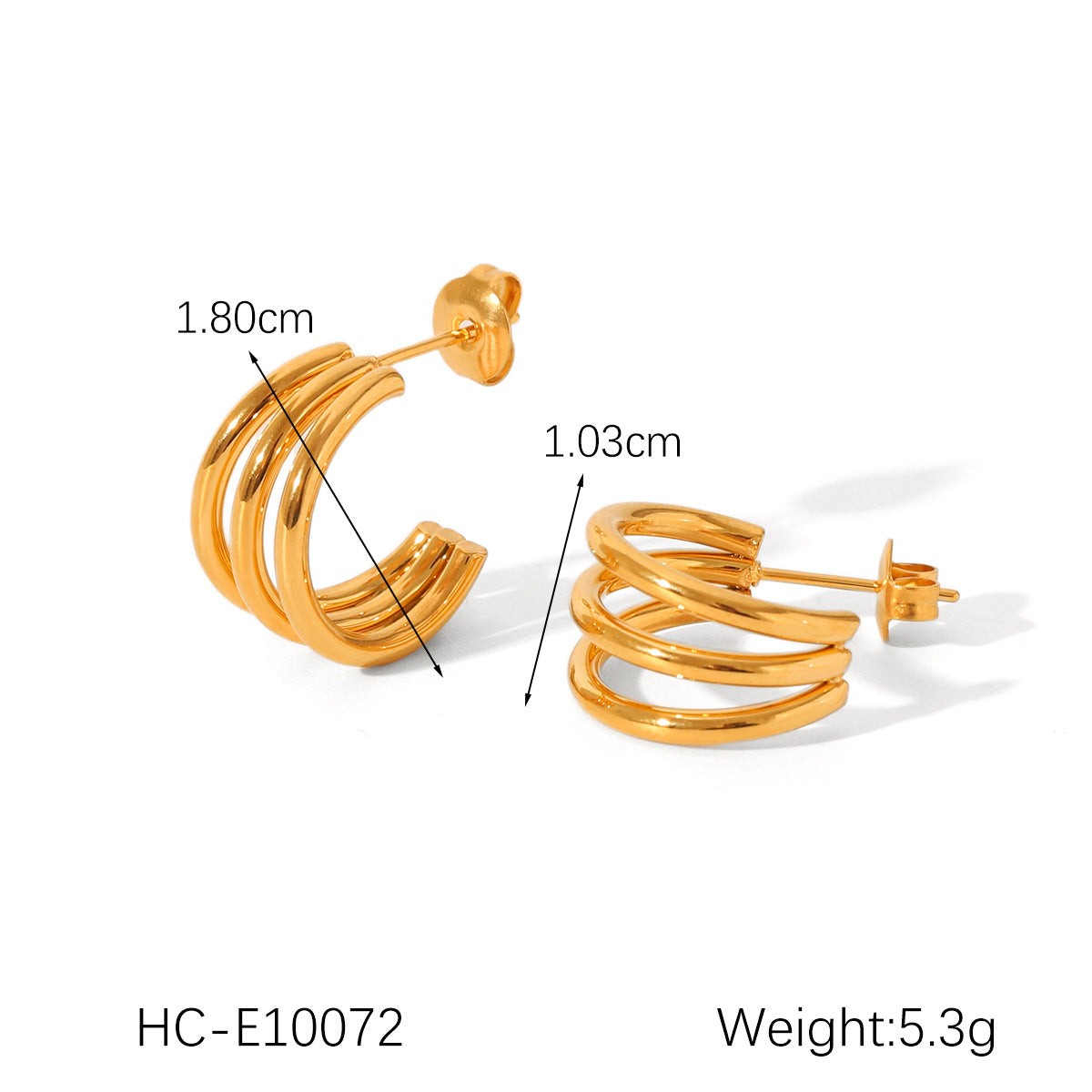 Multi-layer Linear Stainless Steel Earrings for Women, Personalized and Versatile, Titanium Steel Earrings, Non-fading Earrings