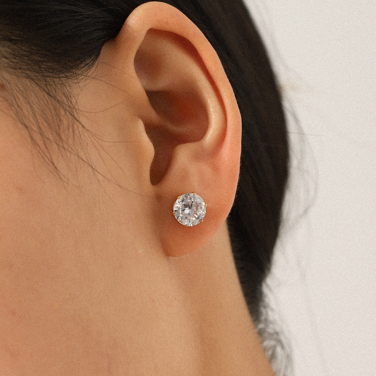 Stainless Steel Jewelry with Zircon Earrings Set, Versatile and High-end Earrings, Titanium Steel Earrings