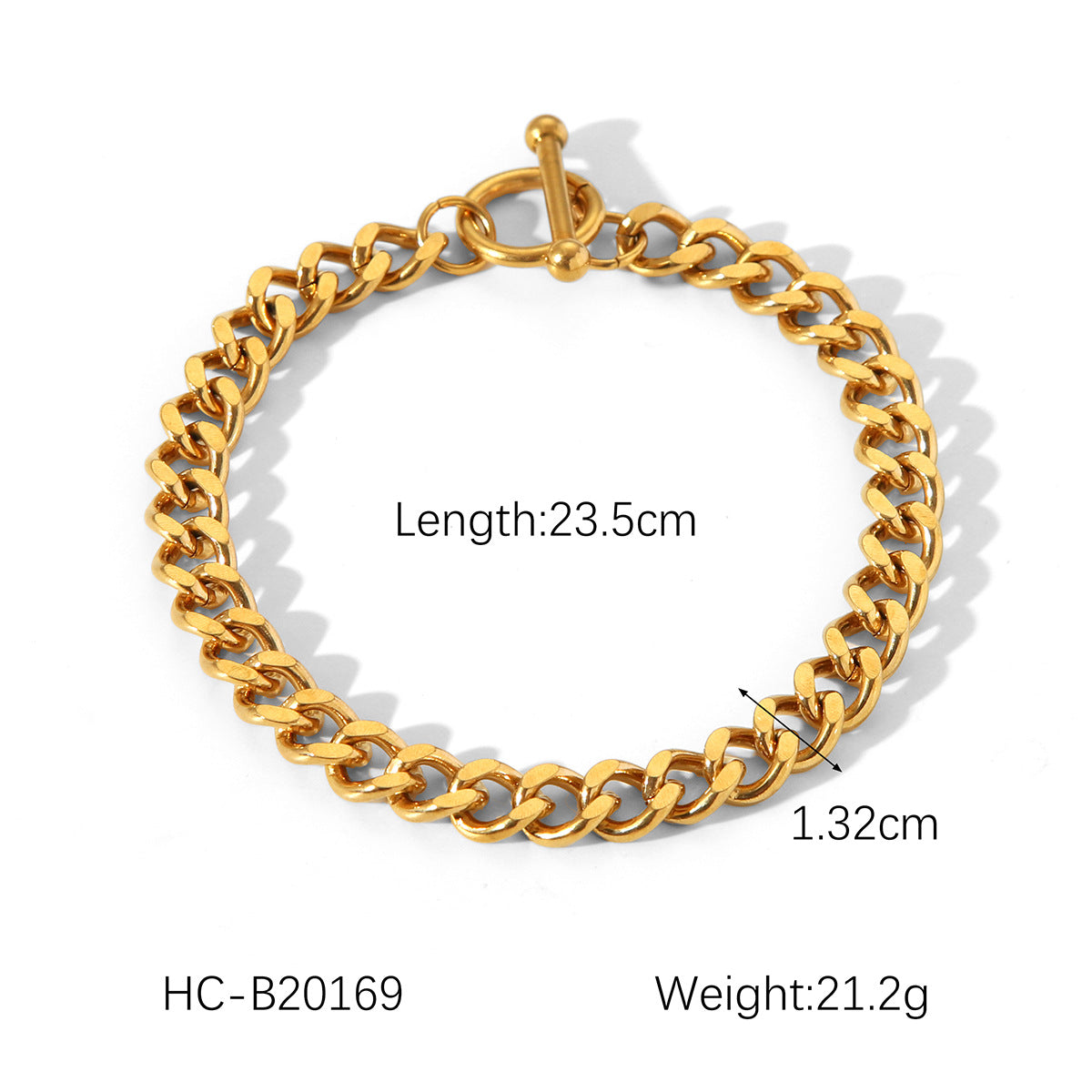 18K gold-plated stainless steel bracelet for women, INS style, fashionable round bead chain, handmade jewelry