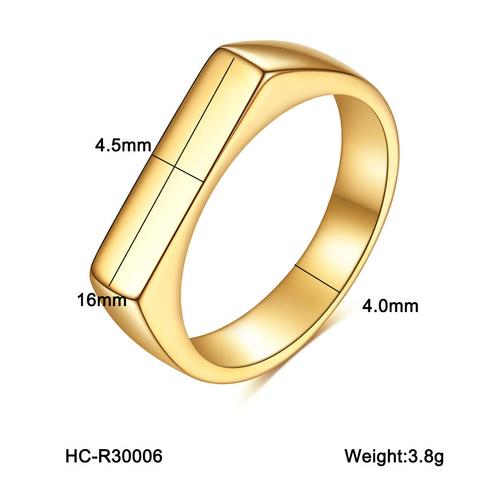 Titanium Steel Non-fading Ring, Stainless Steel Gold-plated, Fashionable and Versatile Ring