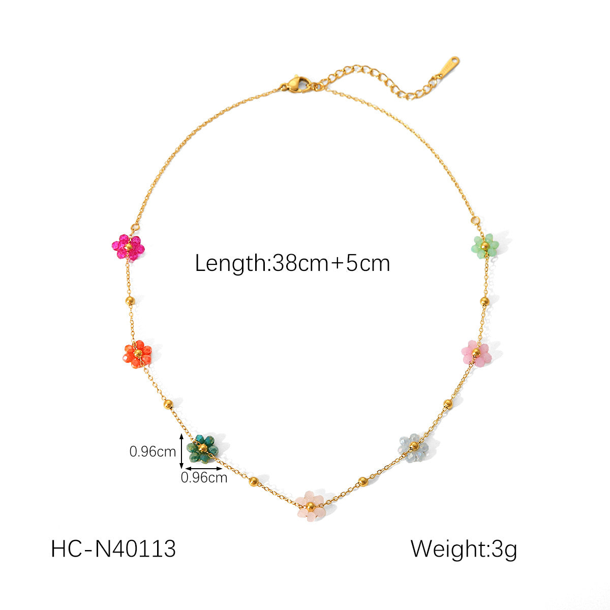New Natural Stone Bead Titanium Steel Necklace, 18K Gold-plated Stainless Steel Sun Star Pendant Necklace for Women