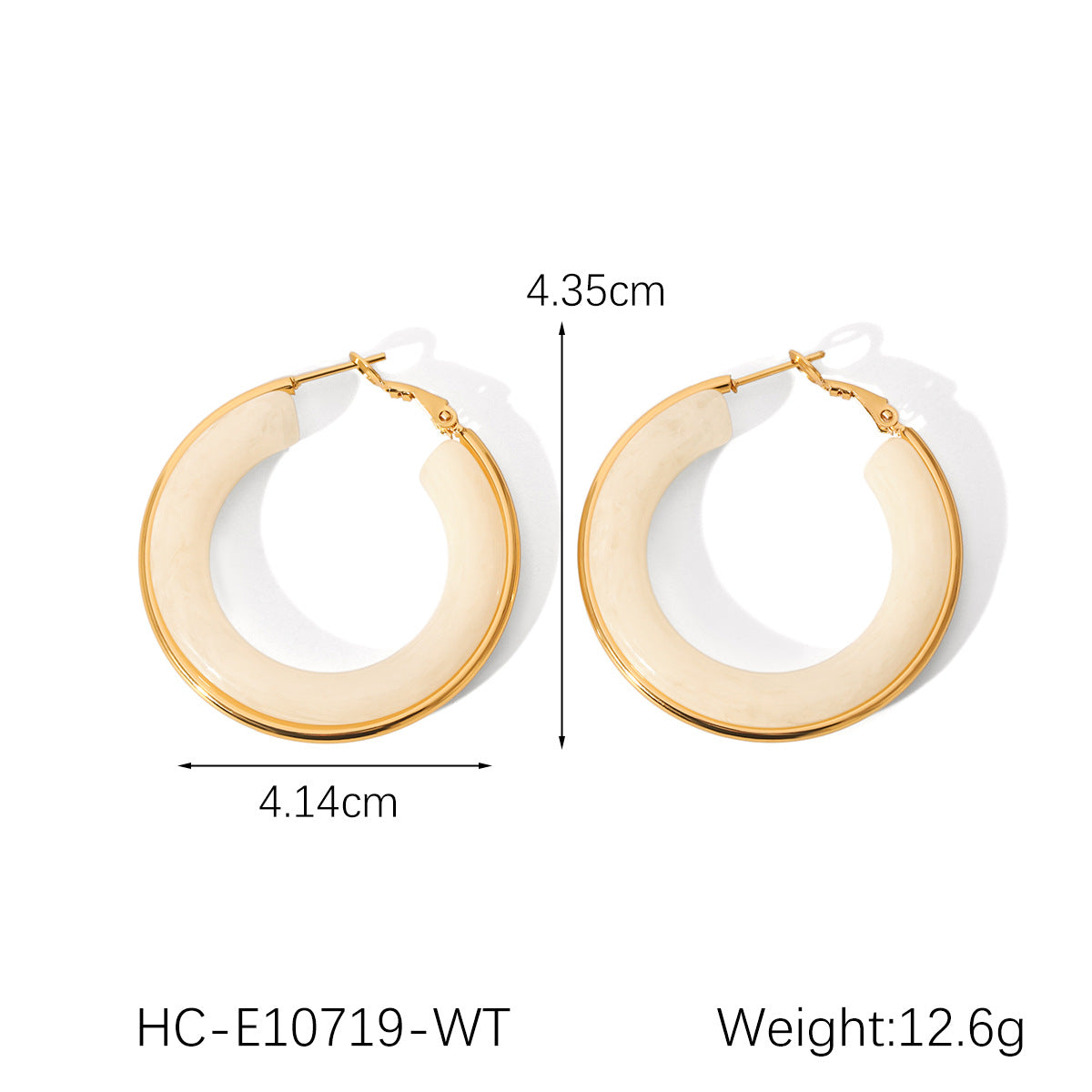 French Vintage Style Resin Drop-shaped Stainless Steel Earrings for Women, High-end Feeling, Non-fading, Titanium Steel Earrings