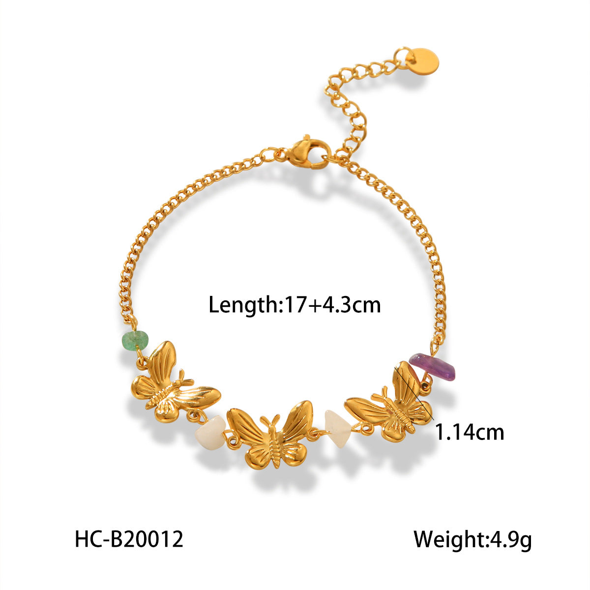 Stainless Steel Buckle Butterfly Pendant Necklace Female Temperament Butterfly Pearl Bracelet Butterfly Ring