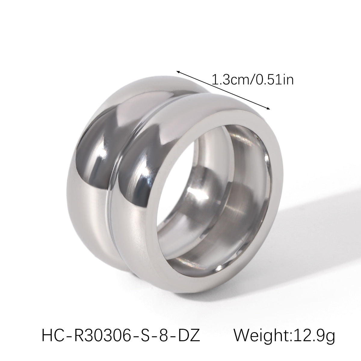INS Style European and American 18K Gold-plated Double-layer Stainless Steel Ring, Niche and High-end, Non-fading, Finger Ring, Titanium Steel Jewelry