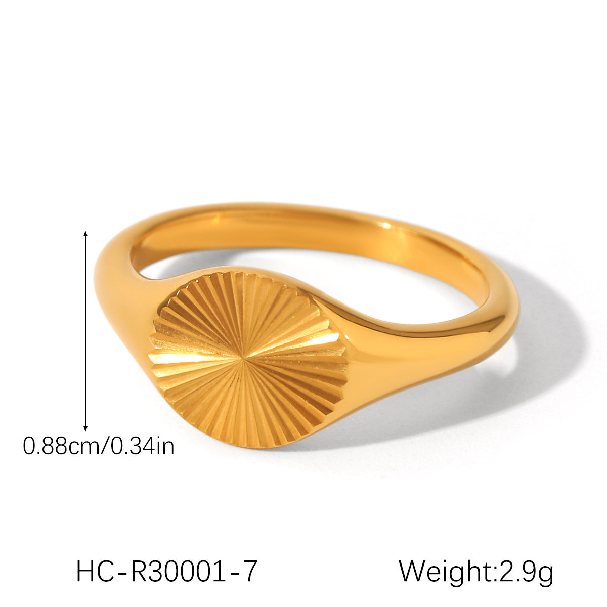 Ins-style Large Glossy 18K Gold Stainless Steel Ring for Women, Featuring Temperament, Titanium Steel, Non-fading, and High-end Hand Jewelry