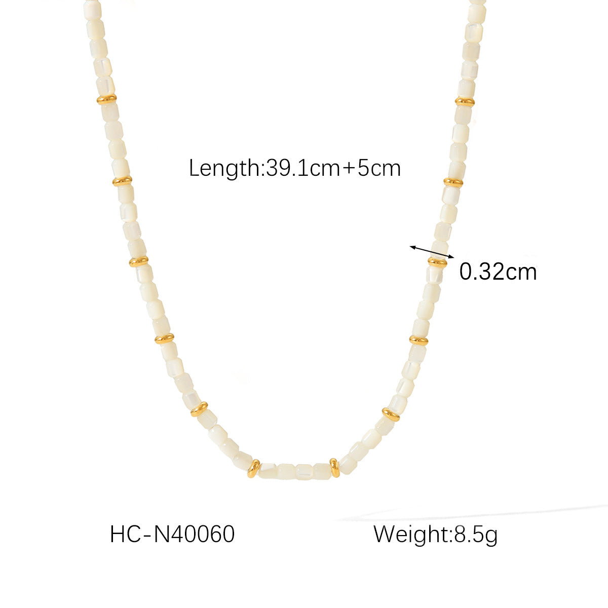 Fashionable Online Celebrity White Mother-of-pearl Necklace for Women, Niche Design, High-end Feel, Clavicle Chain, Versatile Necklace