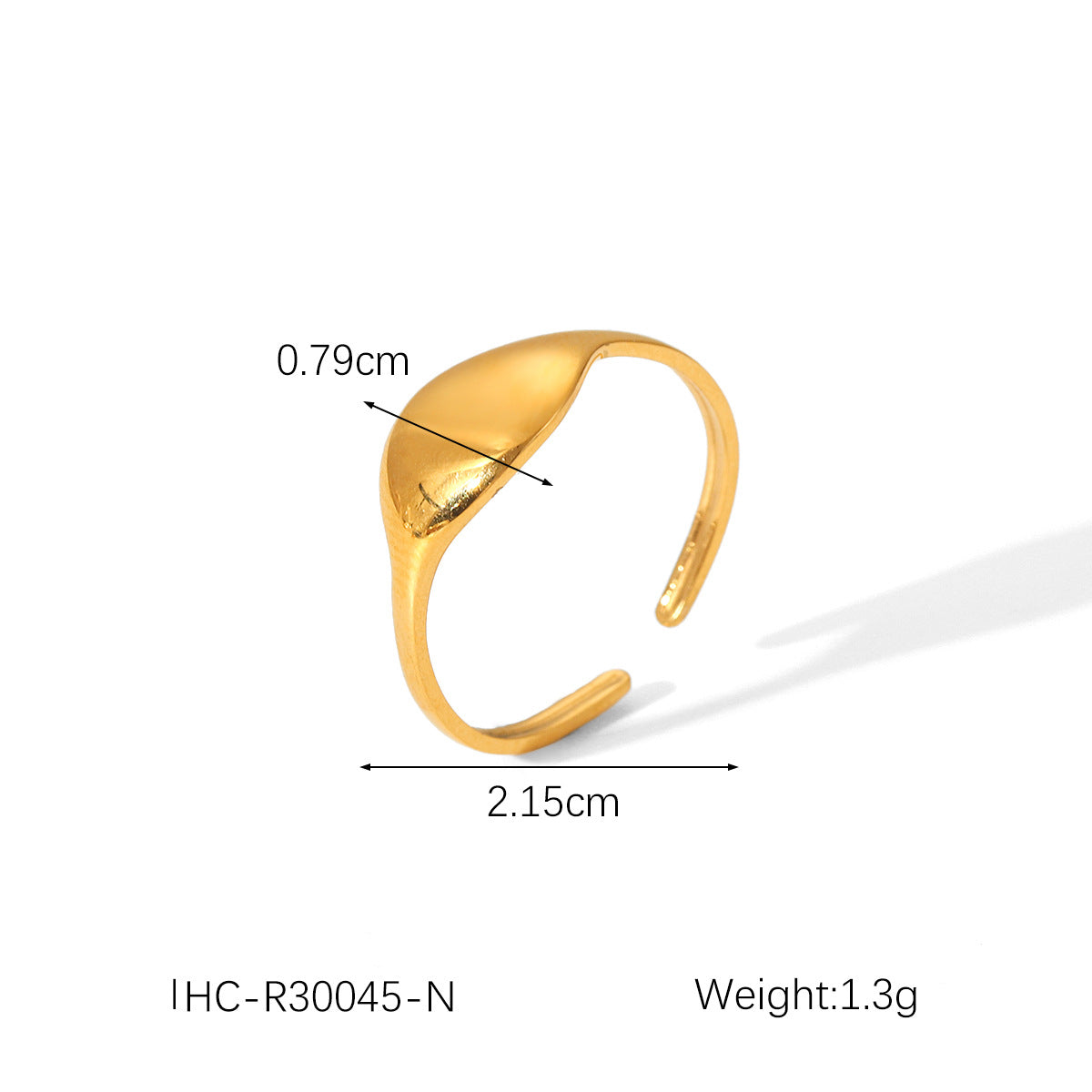 Wind Explosion Titanium Steel Non-fading Ring 18K Gold Stainless Steel Open Ring Women's Fashionable and Versatile Ring