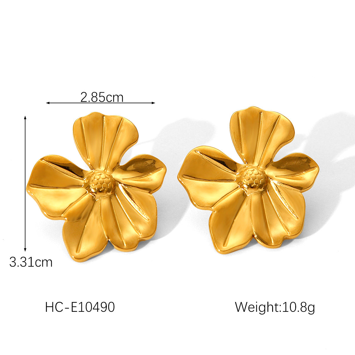 INS-style Popular Pleated Texture Geometric Titanium Steel Earrings, Non-fading, High-end Stainless Steel Earrings for Women
