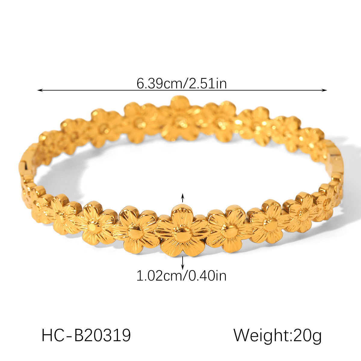 18K gold-plated stainless steel flower-shaped bracelet for women, light luxury, personalized titanium bracelet, Ins-style floral jewelry