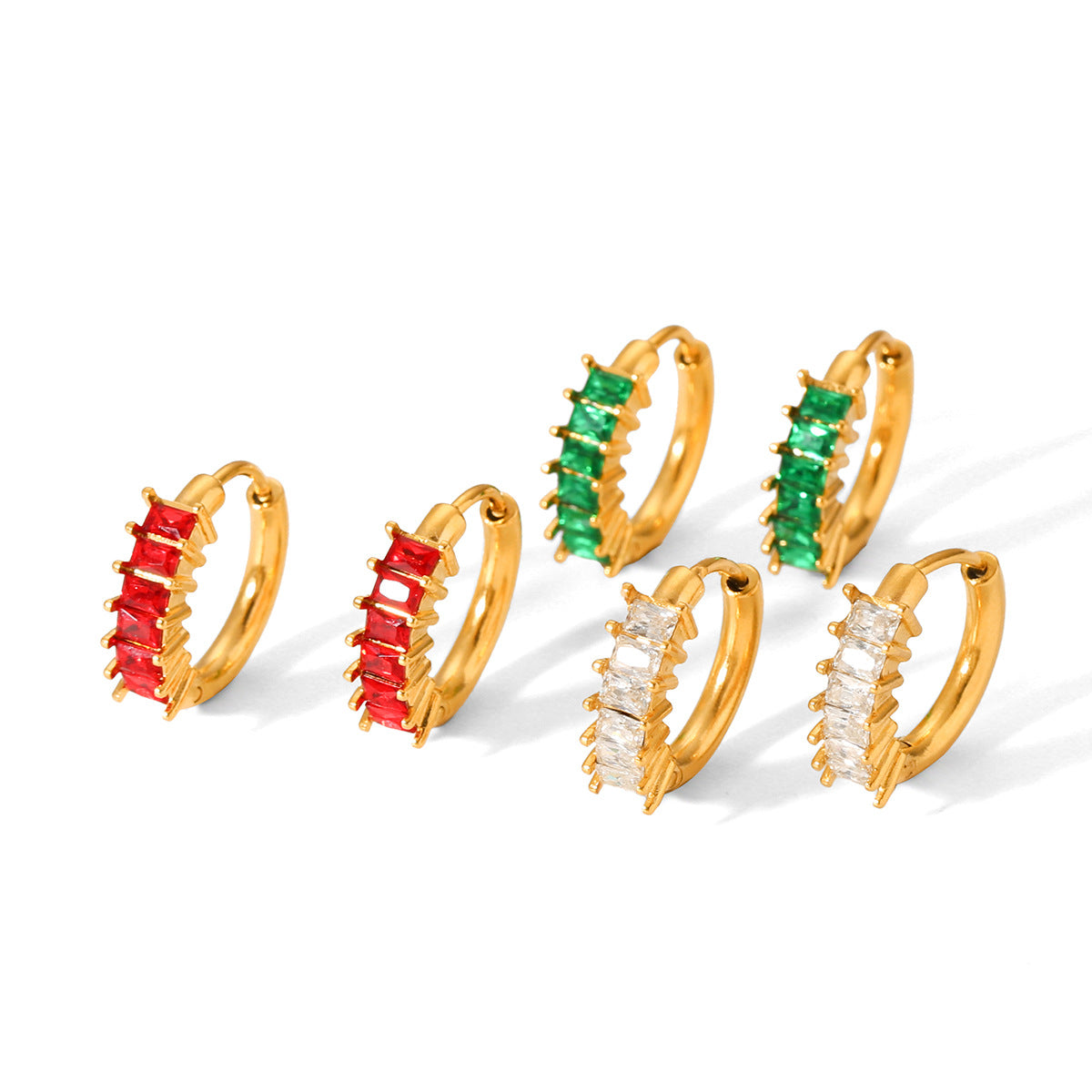 Earrings for Women, Fashionable and Luxurious, Made of Stainless Steel with Gold-plated Earrings and Inlaid with Zircon Titanium Steel Earrings