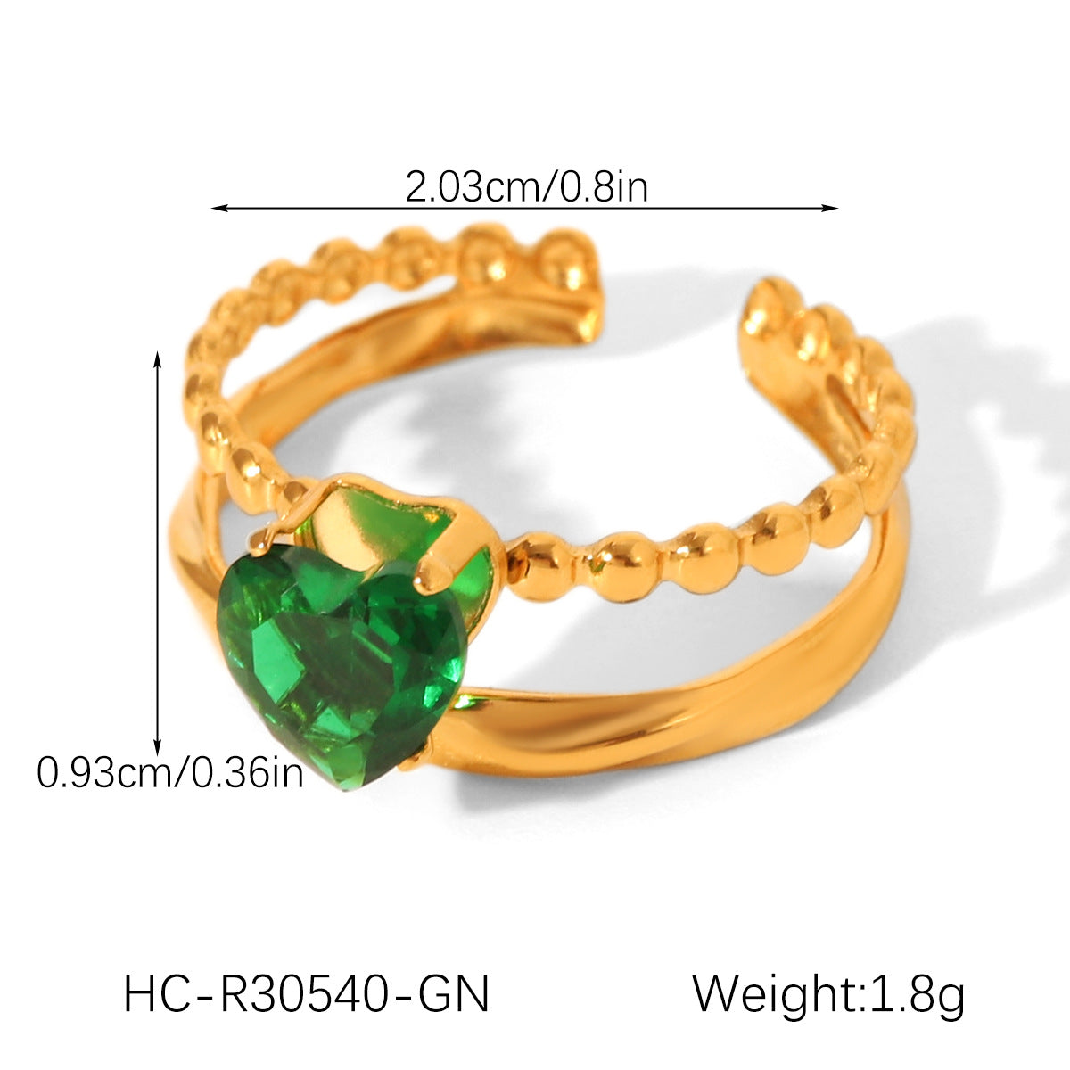 Geometric Stainless Steel Jewelry with Zircon Ring, Titanium Steel, Non-fading, Open-end Ring, High-end Feel Finger Ring