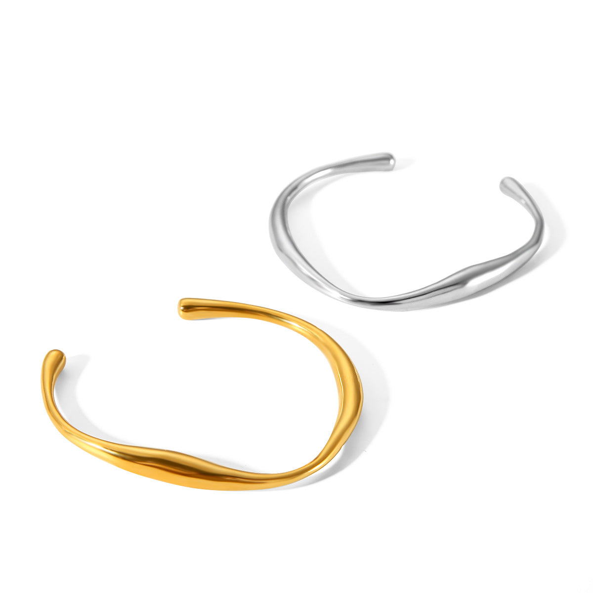 Stainless Steel Fashionable and Versatile Bracelet, Geometric Irregular Titanium Steel Bracelet for Women, Inspired By Instagram