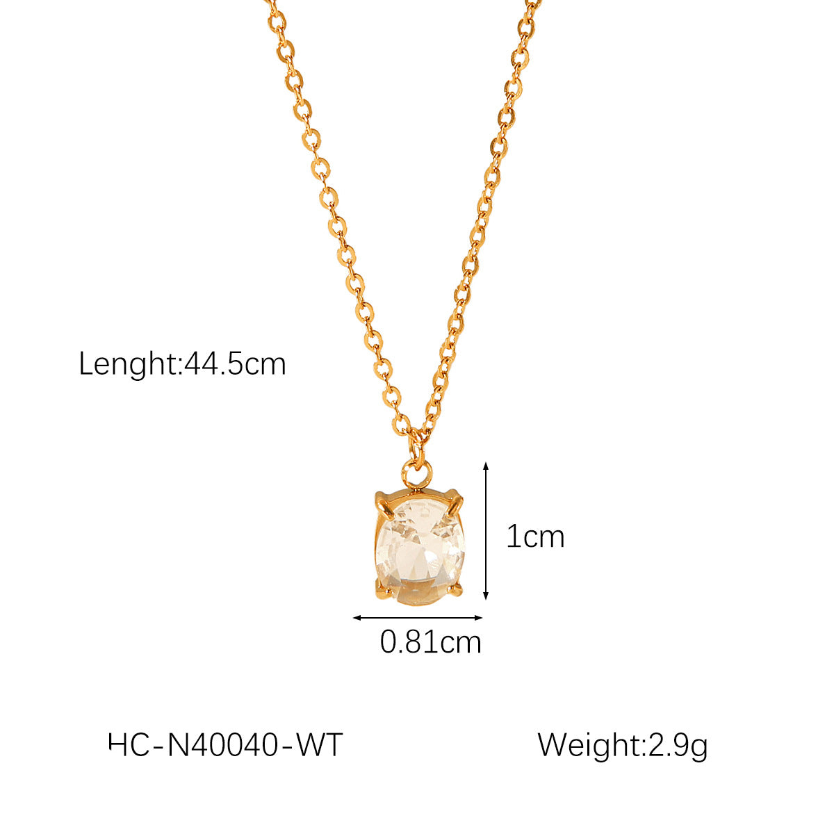 Stainless Steel Necklace for Women, Fashionable and Versatile, Titanium Steel with Zircon Inlay, Non-fading Necklace, Neck Adornment
