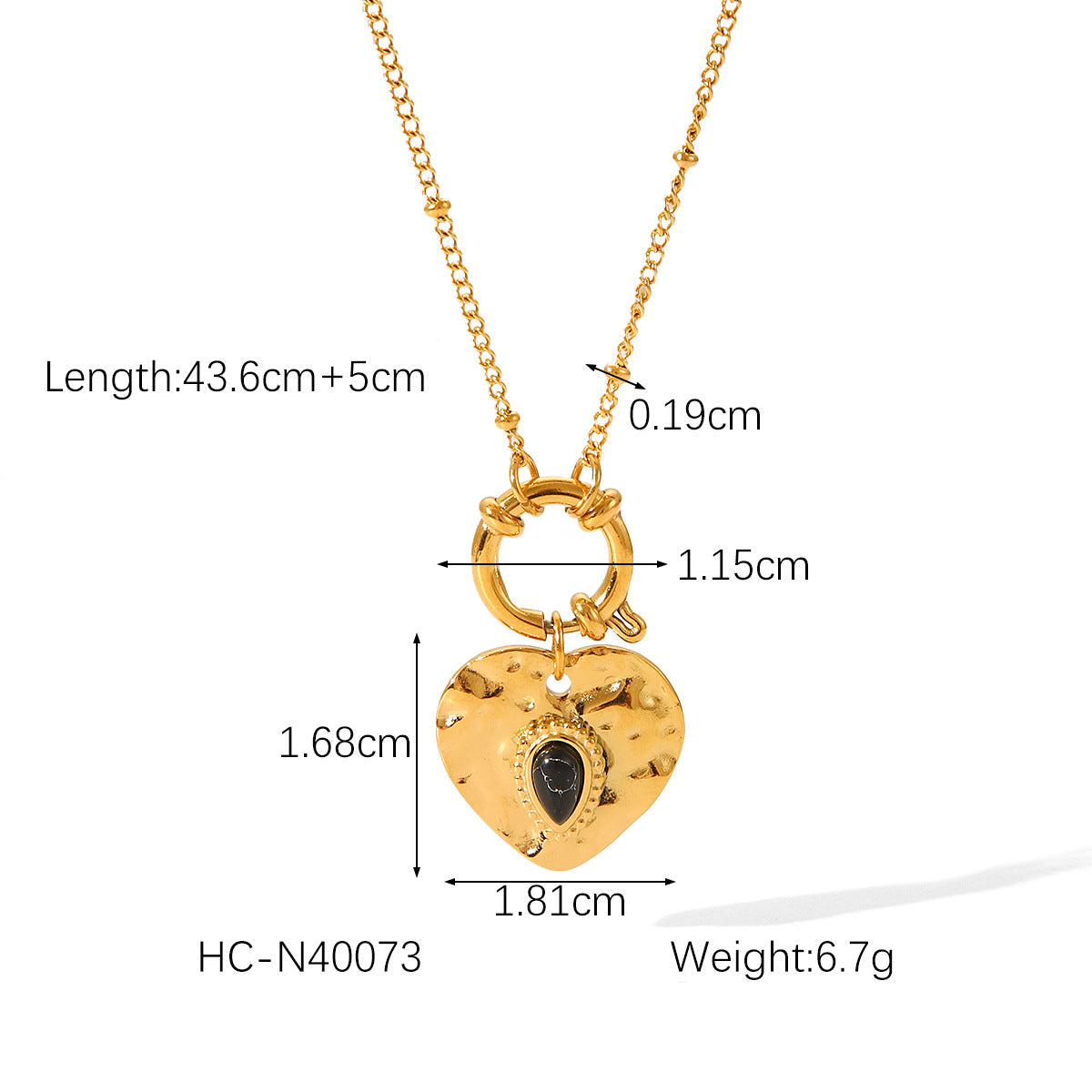 French Retro Palace Style Titanium Steel Necklace, Non-fading Stainless Steel Heart Pendant Necklace, Women's High-end Clavicle Chain