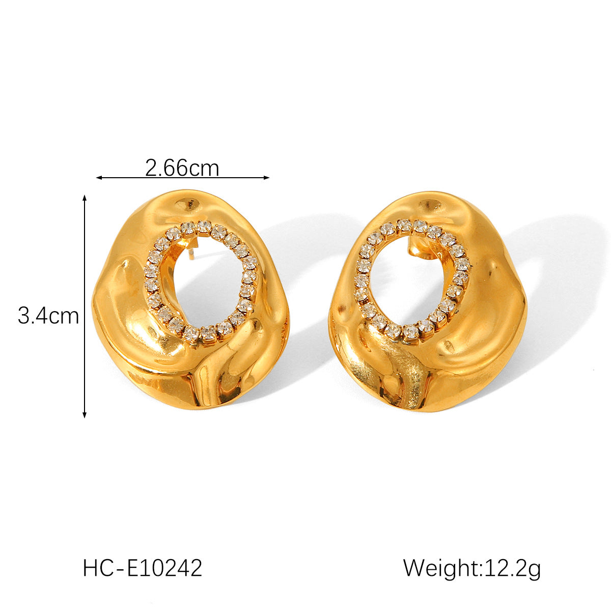 Titanium steel earrings 18K gold stainless steel bowknot drop geometric diamond earrings women's high-end earrings