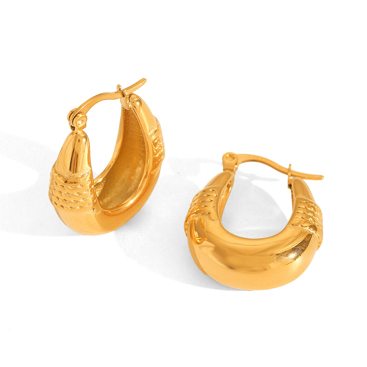 18k Gold Stainless Steel Earrings for Women, Fashionable, Light Luxury, High-end Earrings, Titanium Steel Earrings