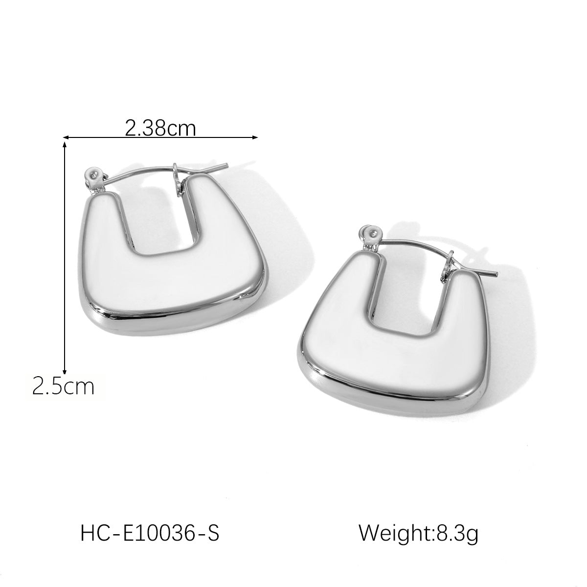 C-shaped 18K Gold-plated Hollow Stainless Steel Earrings for Women, Non-fading Ear Jewelry, Cross-border Titanium Steel Jewelry