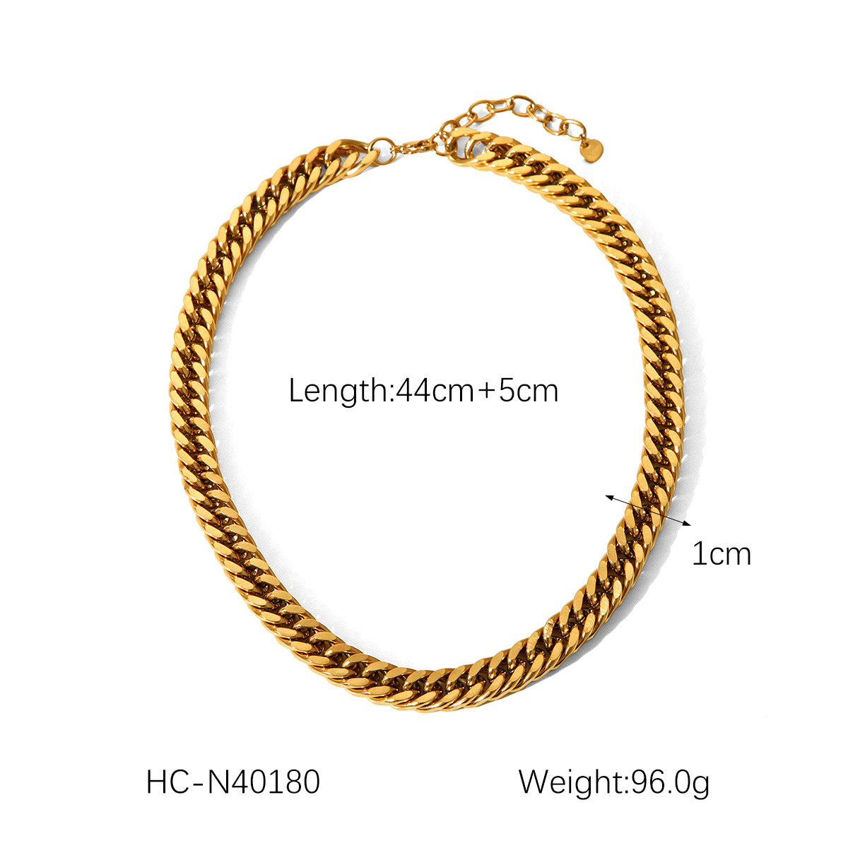 INS-style Fashionable 18K Gold-plated Stainless Steel Necklace with Cuban Chain As An Accessory