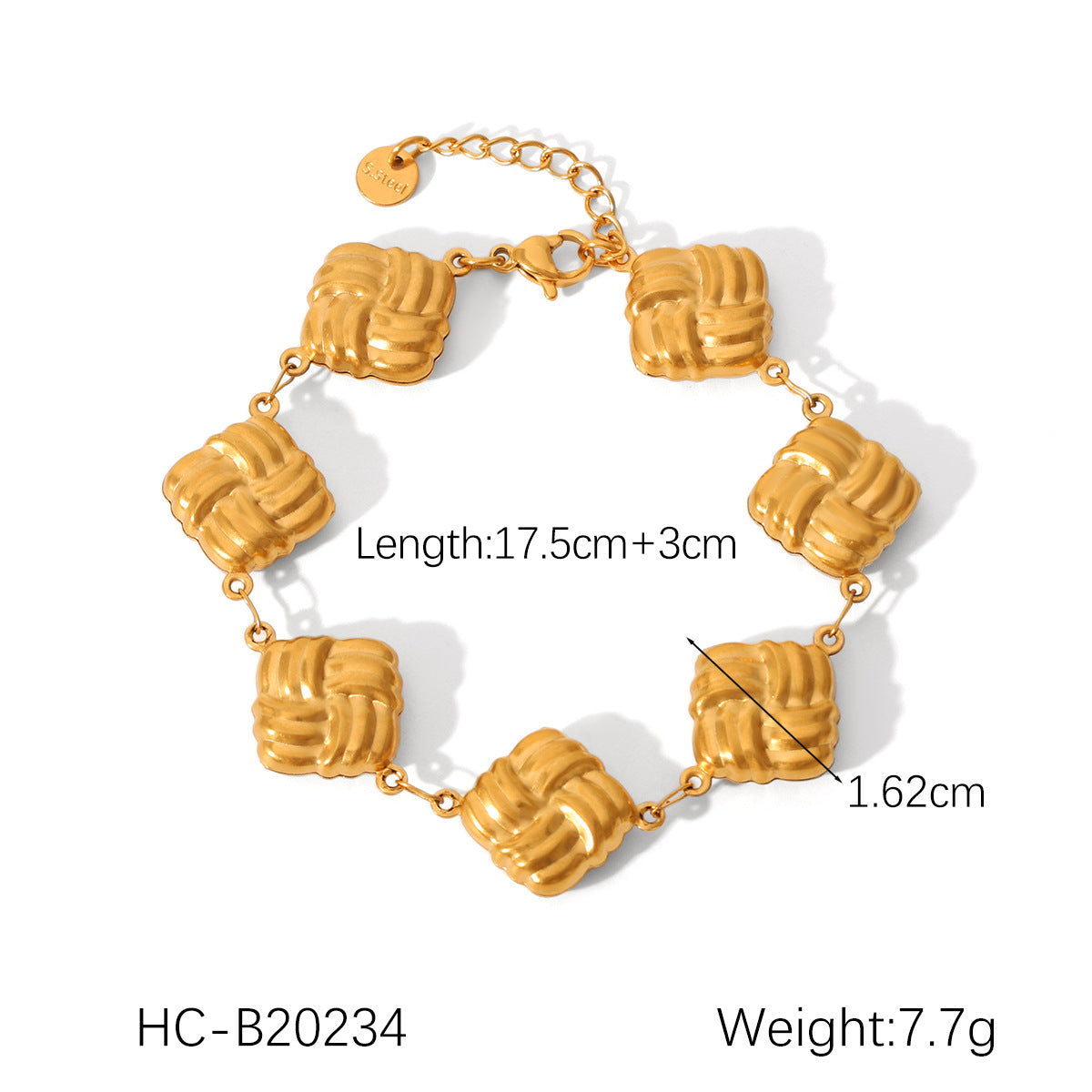 Stainless Steel Bracelet, Featuring Square, Butterfly, Shell, and Water Droplet Designs, Adorned with Zircon Flowers and A Pig-nose Buckle, Crafted From 18K Gold and Titanium Steel Jewelry