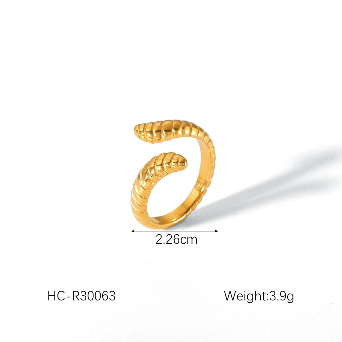 18K Gold Stainless Steel Ring Geometric Smooth Heart-shaped Droplet Fashion Personality Titanium Steel Ring