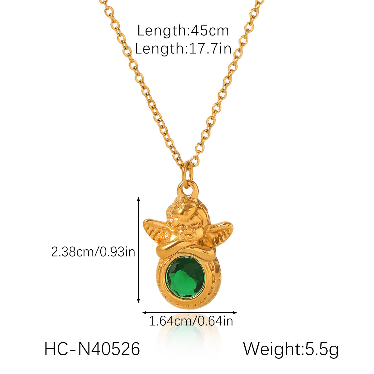 18K Gold Stainless Steel Angel Zircon Necklace, Ins-style Niche Design, Titanium Steel Necklace, High-end Clavicle Chain