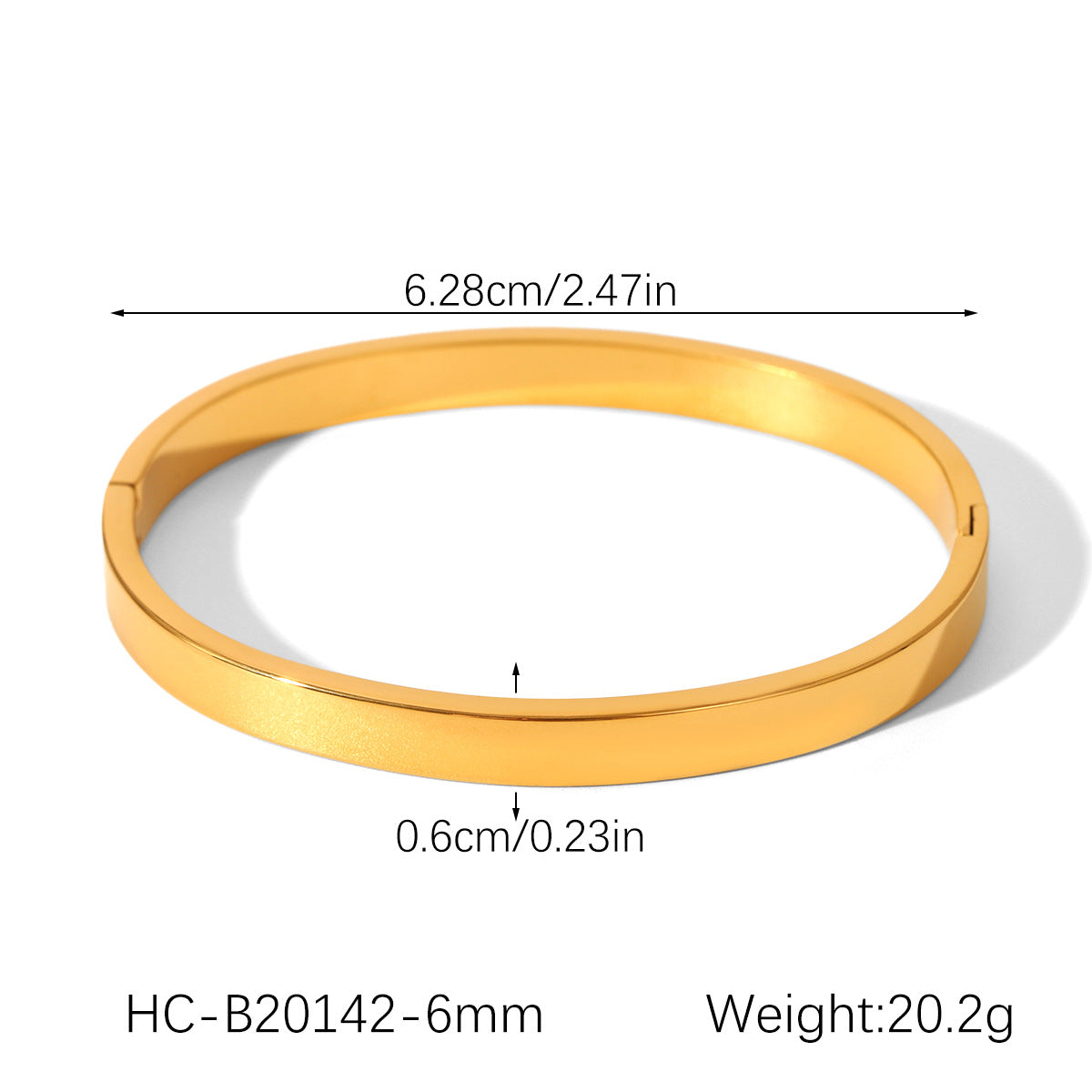 Women Smooth 18K Gold-plated Stainless Steel Bracelet with Buckle High-end Opening Bracelet Non-fading Titanium Steel Jewelry